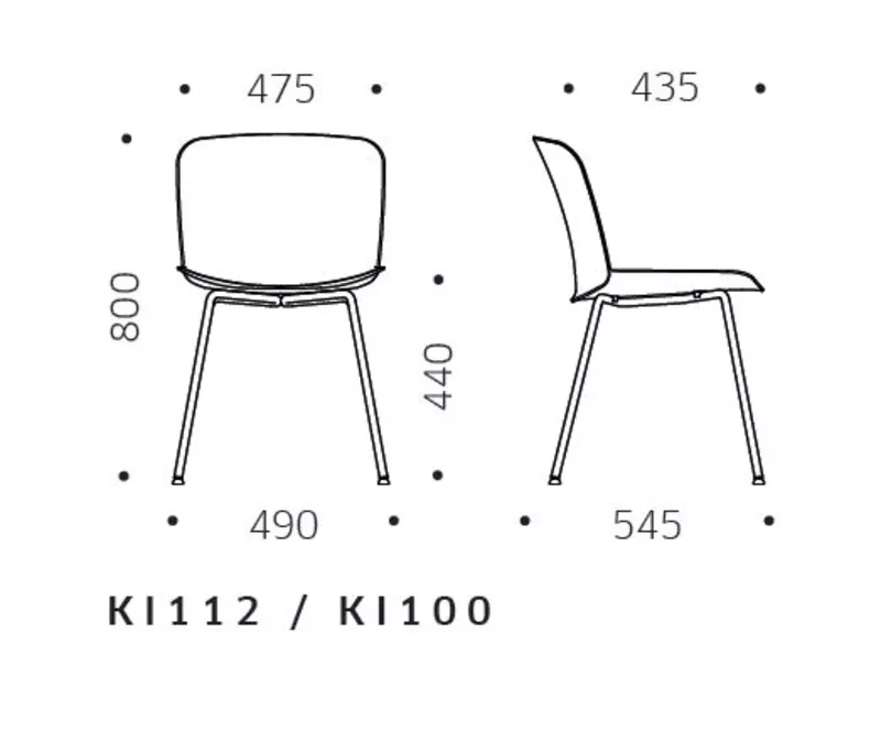 Chaise Libra Blanc 4 Pieds Chrome