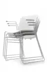 Chaise Libra pieds luge et accoudoirs