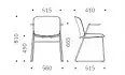 Chaise Libra pieds luge et accoudoirs