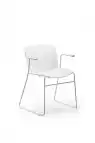 Chaise Libra pieds luge et accoudoirs