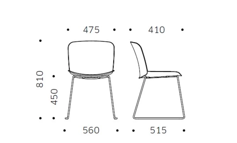 Chaise Libra pieds luge