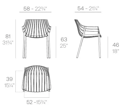 Lot de 4 Fauteuils Extérieur Spritz (Vondom) - Pro & Empilables 