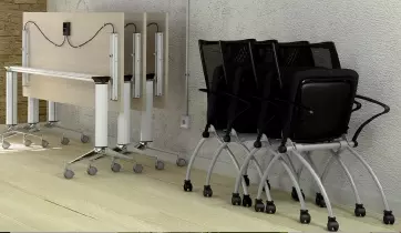 Lot de 4 sièges de collectivité rabattables Viena