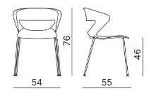 Lot de 6 chaises Kicca - 4 pieds