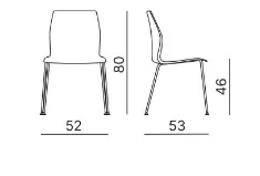 Lot de 6 sièges de collectivité Kalea - 4 pieds