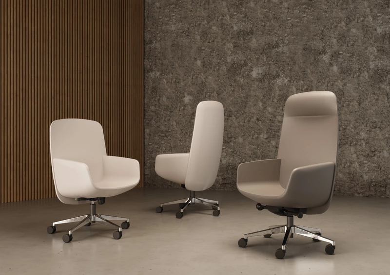 Fauteuil de direction cuir ou simili cuir haut et bas dossier Viva