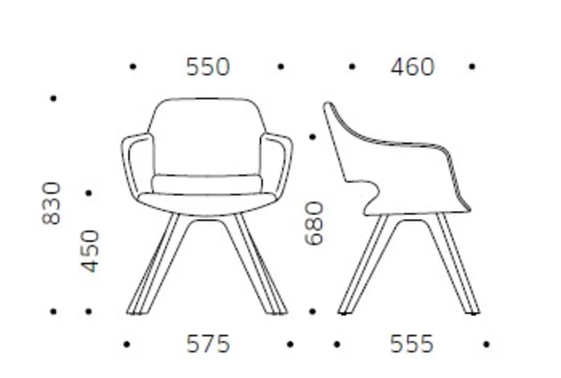 Fauteuil d'accueil Wiz Pieds Bois