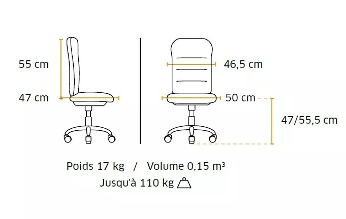 Fauteuil ergonomique Buzy avec t&ecirc;ti&egrave;re