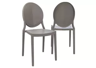 Lot de 2 chaises d'extérieur empilables Luis en polypropylène – Jardin & terrasse
