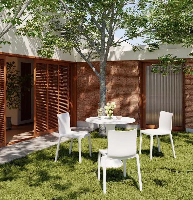 Siège d'extérieur professionnel empilable Indi (Design Claudio Bellini) : Résistance Monobloc