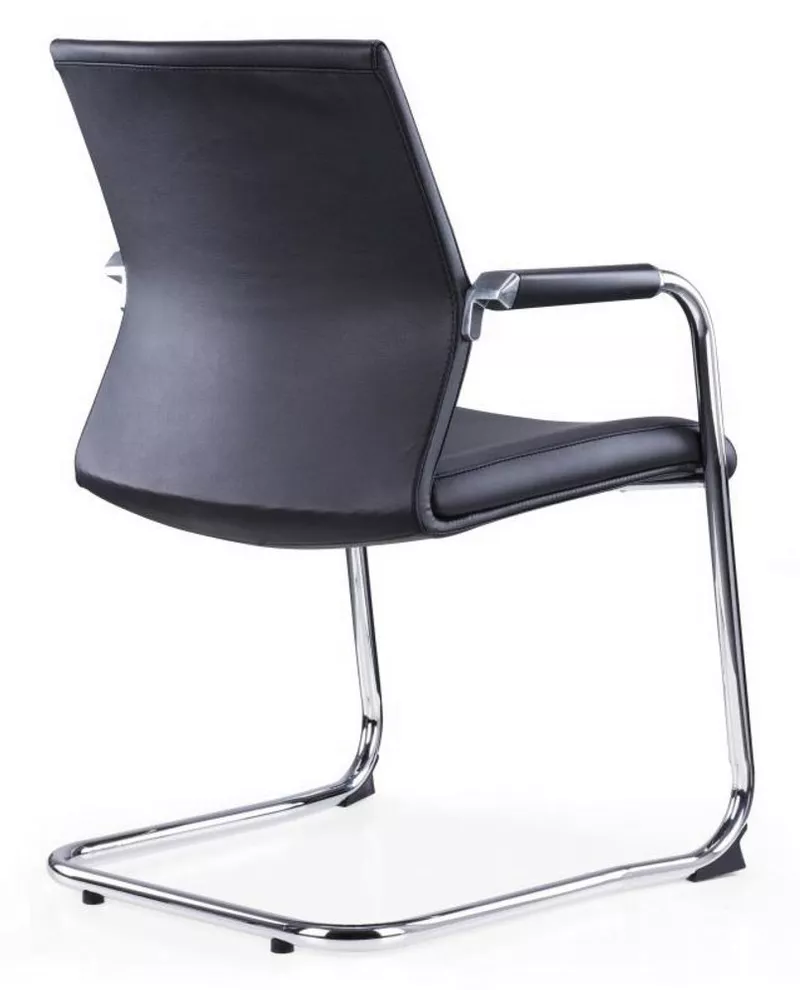 Lot de 2 fauteuils visiteur Chromy - simili-cuir noir