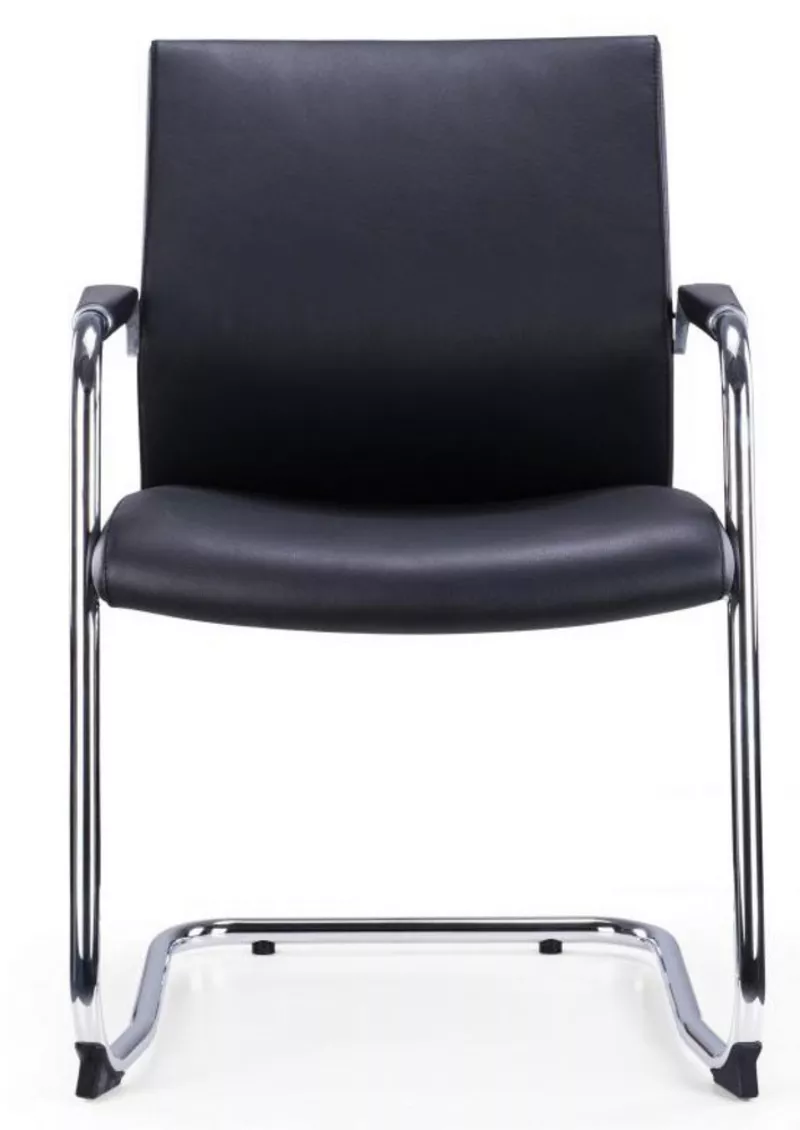 Lot de 2 fauteuils visiteur Chromy - simili-cuir noir