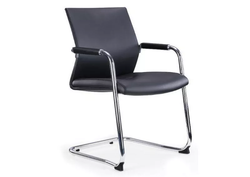 Lot de 2 fauteuils visiteur Chromy - simili-cuir noir