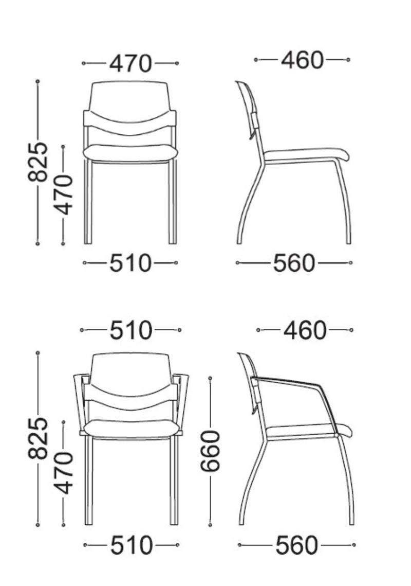 Lot de 2 si&egrave;ges de r&eacute;union Malte en polypropyl&egrave;ne
