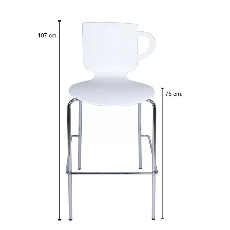 Tabouret Haut Draco, Design Professionnel Polypropylène et Piétement Métal