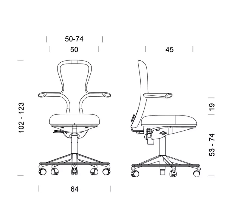 Tabouret haut ergonomique réglable en hauteur Move 73