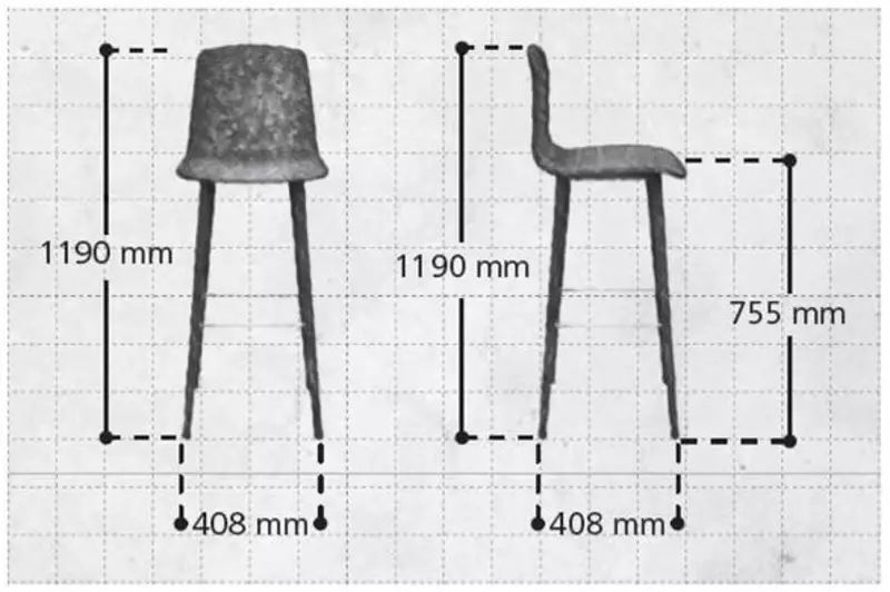 Tabouret haut pieds bois MITO