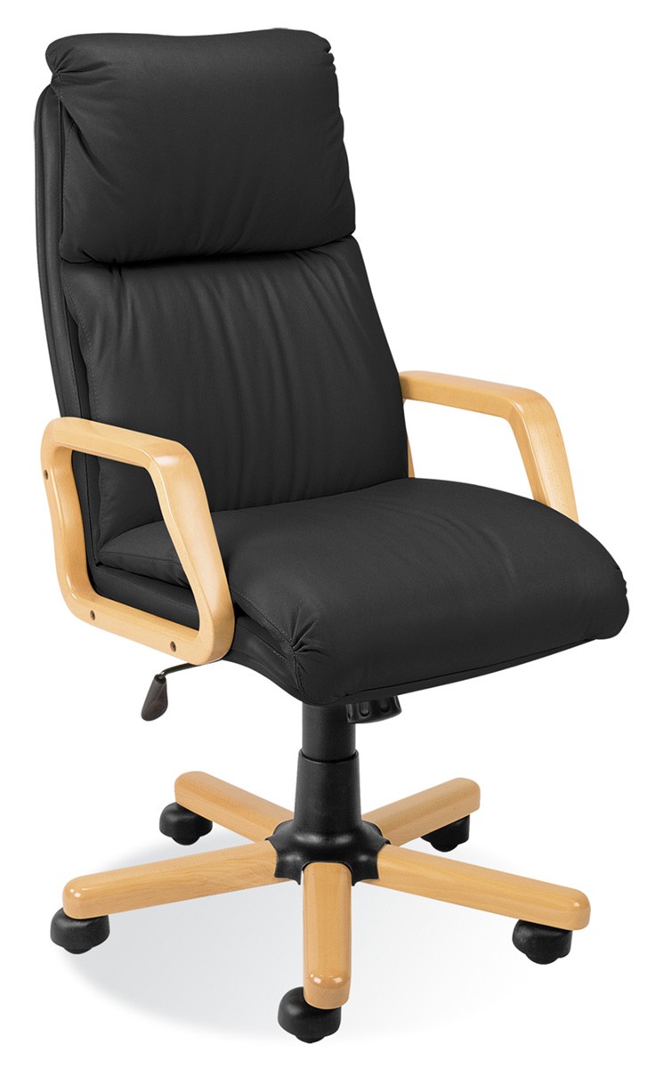 Fauteuil de bureau cuir Ando Bois  Achat fauteuil bureau cuir  399,00€