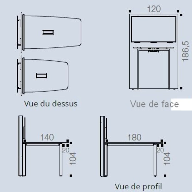 Table Haute Visio Hub Multimédia
