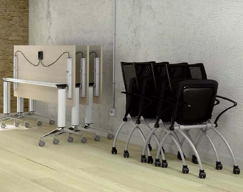 Table de r&eacute;union abattante gamme MOBILE : la modularit&eacute; professionnelle  
