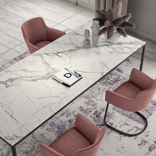 Table de réunion avec plateau en grès