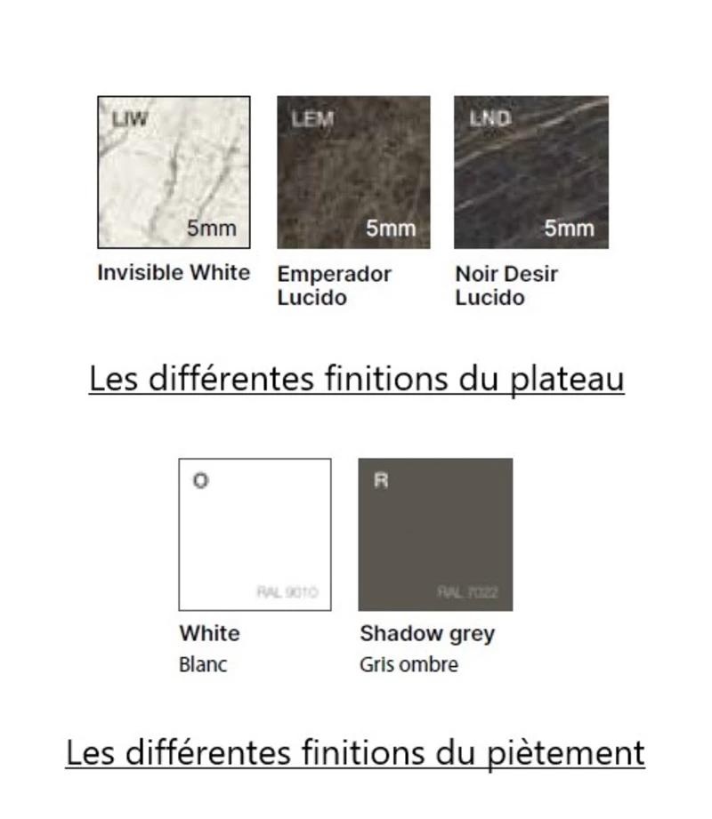 Table de réunion avec plateau en grès