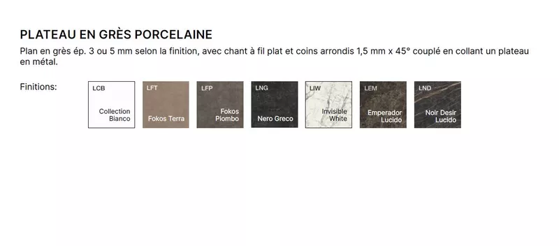Table de réunion avec plateau en grès porcelaine SIX