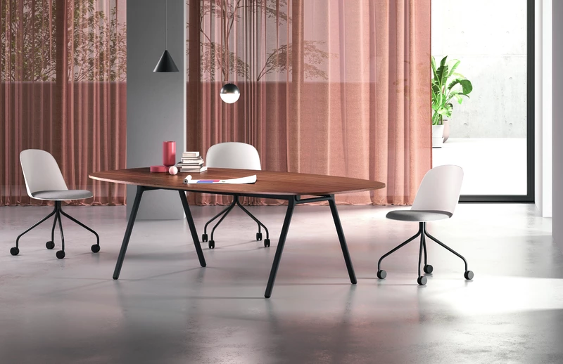 Table de réunion ovale Lina - L244 x P128 cm