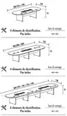 Table de réunion ovale Olympe Professionnelle - L300 à L600 cm