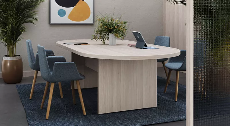 Table de réunion ovale Olympe Professionnelle - L300 à L600 cm