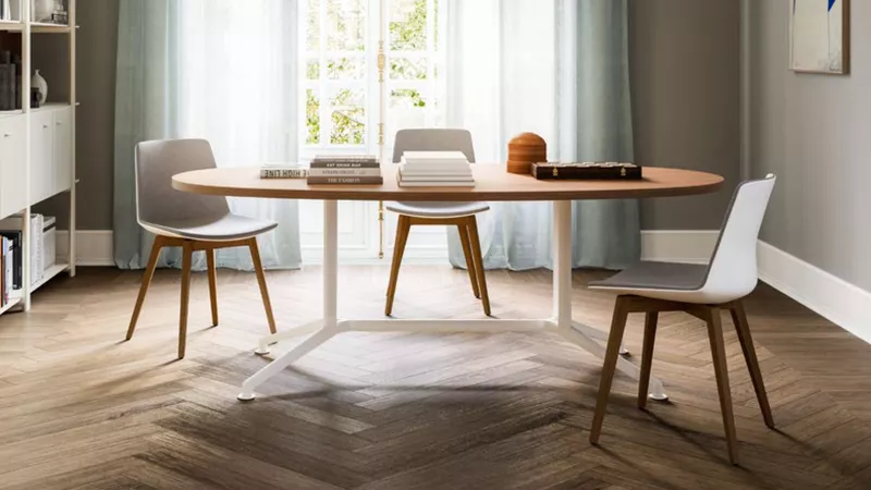 Table de r&eacute;union ovale Venise - Convivialit&eacute; et Design Italien