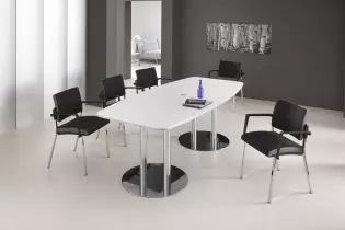 Table de réunion pieds Chrome