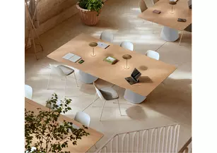 Table de réunion rectangulaire Pattio - plateau chêne européen