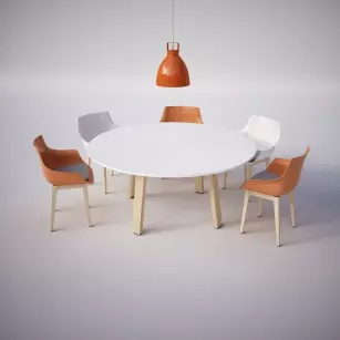 Table de réunion ronde Comme à la Campagne-Design italien