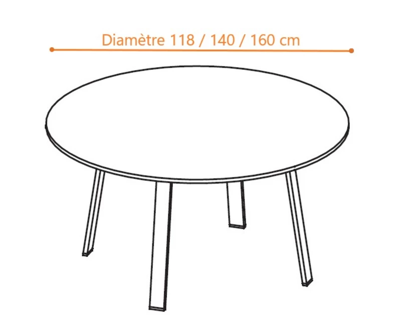 Table de réunion ronde Comme à la Campagne-Design italien