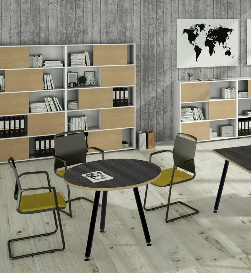 Table de r&eacute;union ronde Nature M&eacute;tal - Design industriel