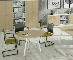 Table de réunion ronde Nature Métal