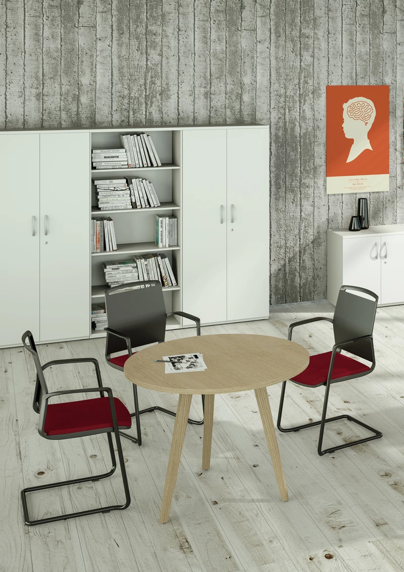 Table de r&eacute;union ronde Nature Wood : Mobilier de bureau design 