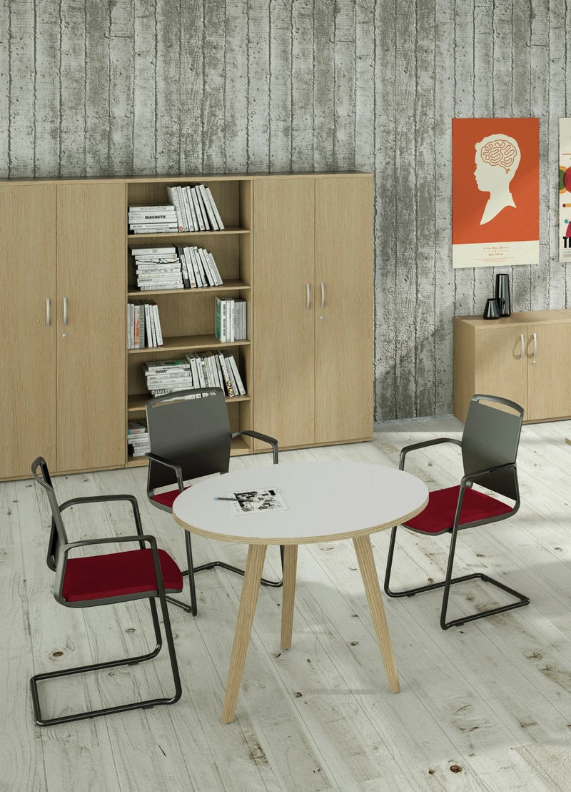 Table de r&eacute;union ronde Nature Wood : Mobilier de bureau design 