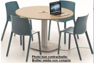 Table de réunion ronde pied tulipe carré