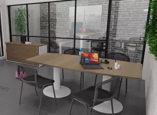 Table de réunion tonneau Pieds tulipe 8 personnes