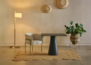 Table design carrée Pattio - plateau laqué