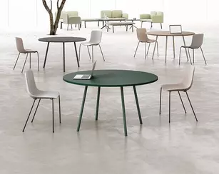 Table ronde de coworking Dys Soft Touch sans roulettes