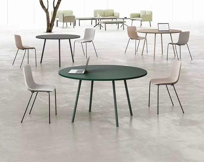 Table ronde de coworking Dys Soft Touch sans roulettes
