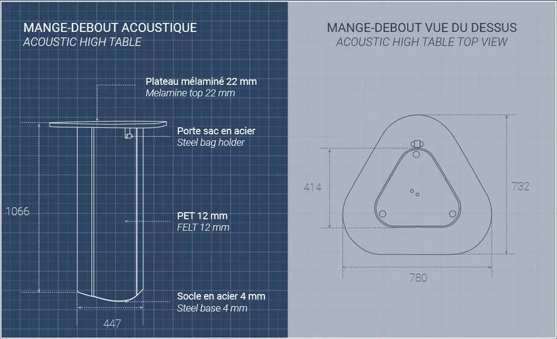 Mange-debout acoustique Manhattan - Design Marie Simon Thomas