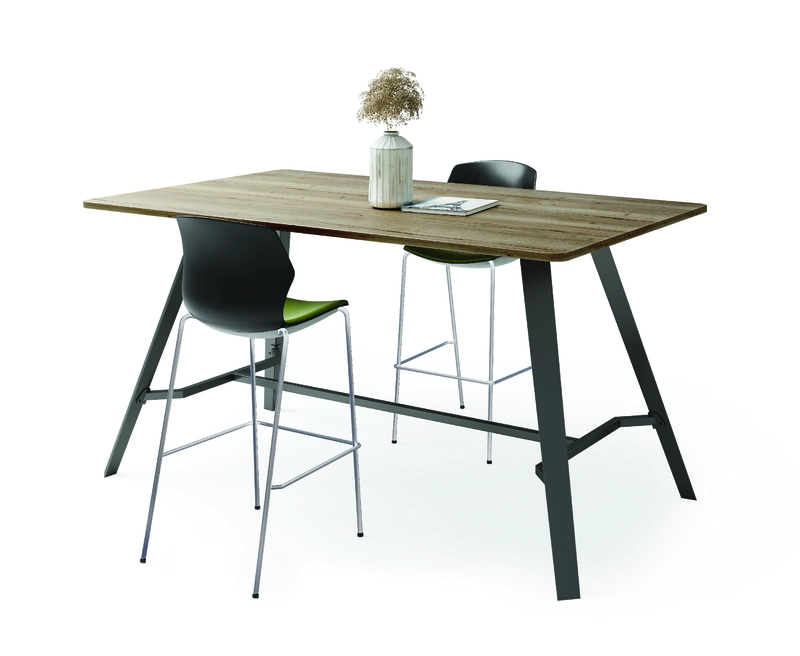 Table haute Everest avec piètement incliné en métal