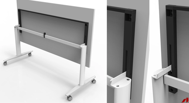 Table de r&eacute;union abattante et mobile Dandy - Gain de place et modularit&eacute;